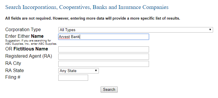 Arkansas Corporation Entity Search
